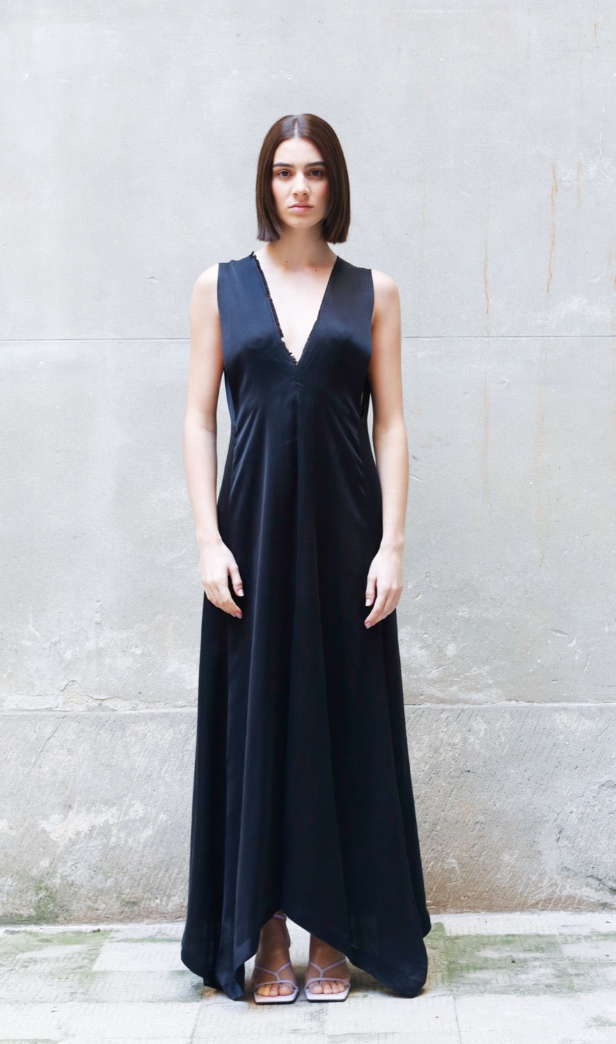 Sleeveless Bemberg Maxi Dress-2