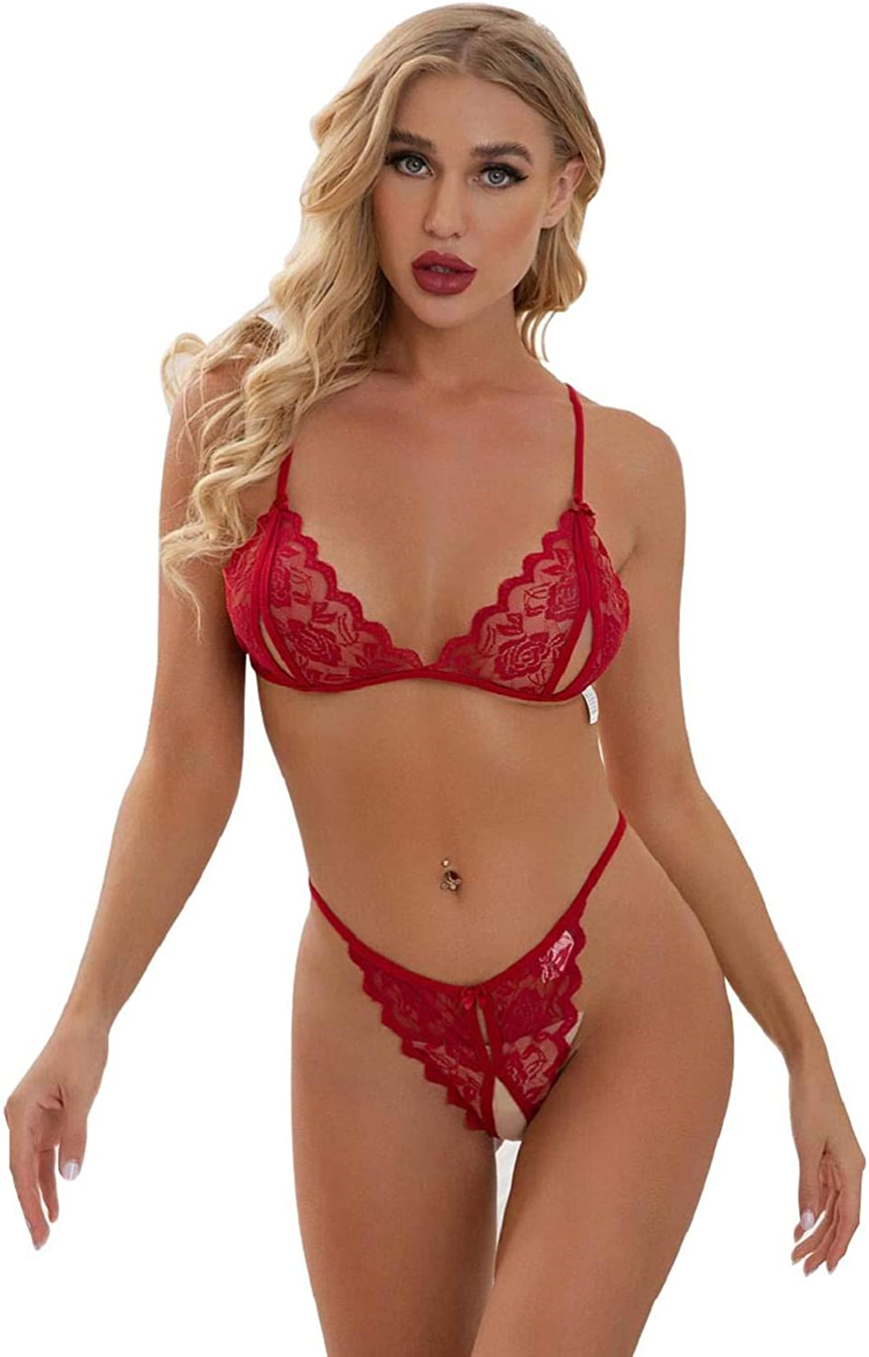 2-Piece That Is Rich Bra and Crotchless G-String Set - One Size-4