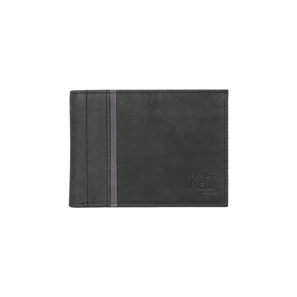 K12204AF | Portafogli Uomo in Vera Pelle pieno fiore, Naked. Colore Nero. Protezione RFID. Dimensioni da chiuso: cm 12,5 x 9,5 x 2. Confezione: Scatola regalo fondo/coperchio