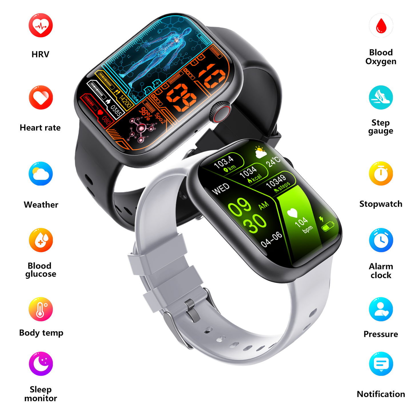 Smart Watch for Men Women Health: blood sugar monitor blood lipids Uric acid