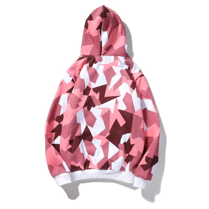 Camouflage Hooded Sweatshirts Fashion Mens Streetwear Hip Hop Skateboard Fleece Hoodies Autumn Casual Camo