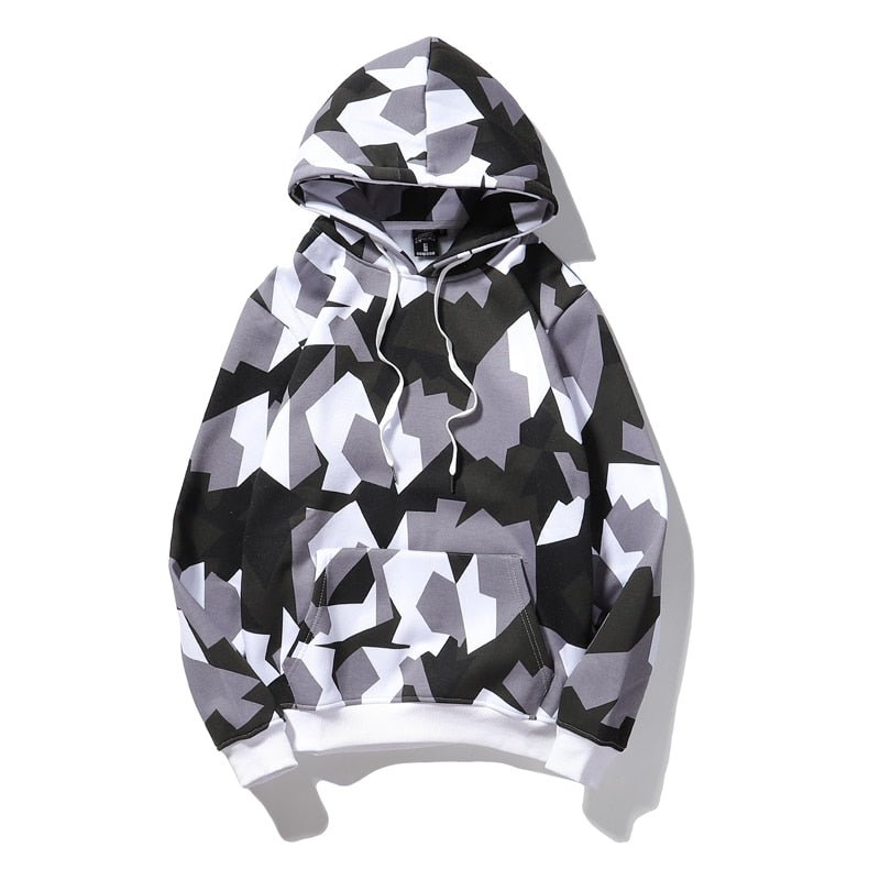 Camouflage Hooded Sweatshirts Fashion Mens Streetwear Hip Hop Skateboard Fleece Hoodies Autumn Casual Camo
