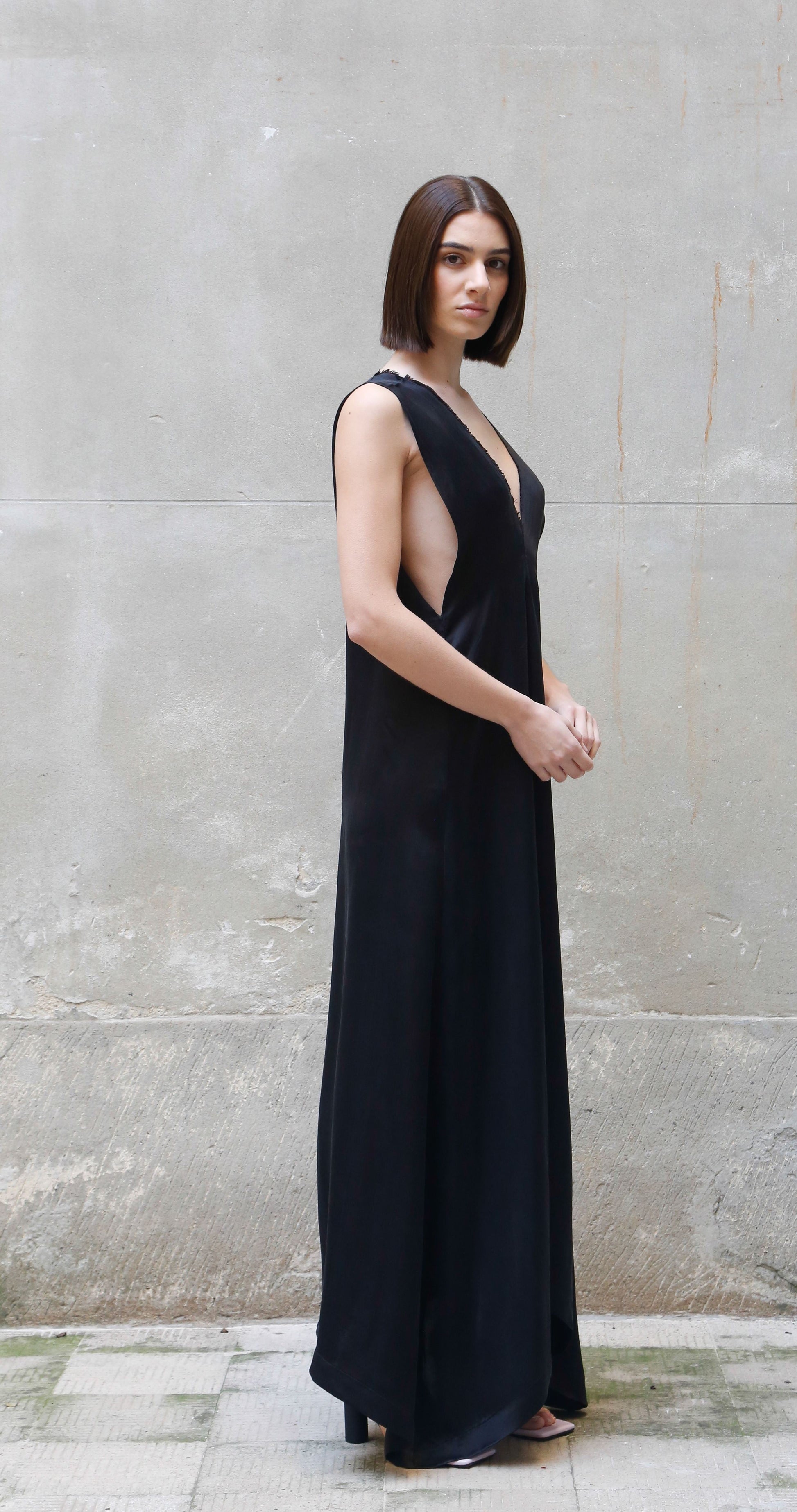 Sleeveless Bemberg Maxi Dress-3