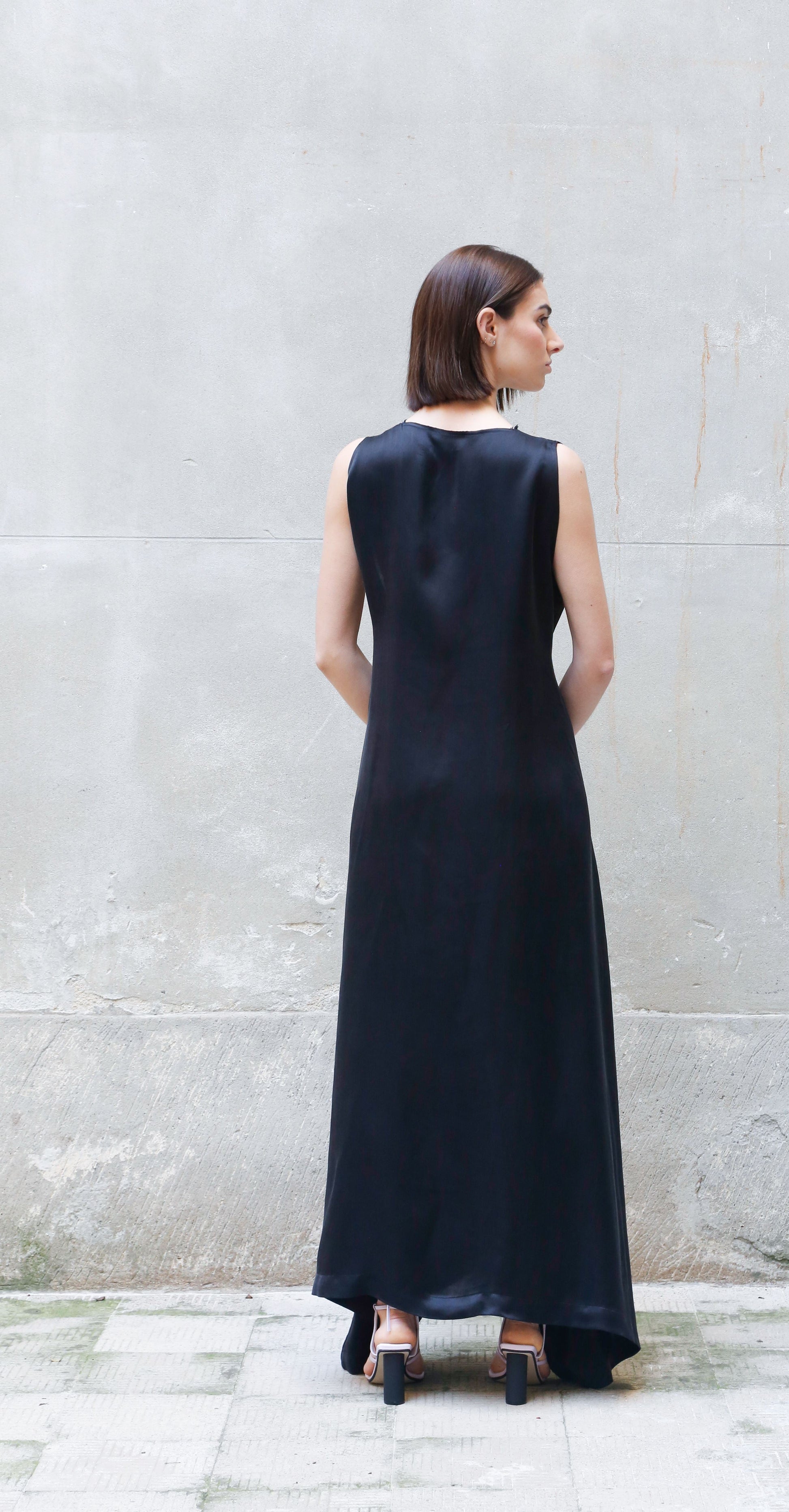 Sleeveless Bemberg Maxi Dress-4