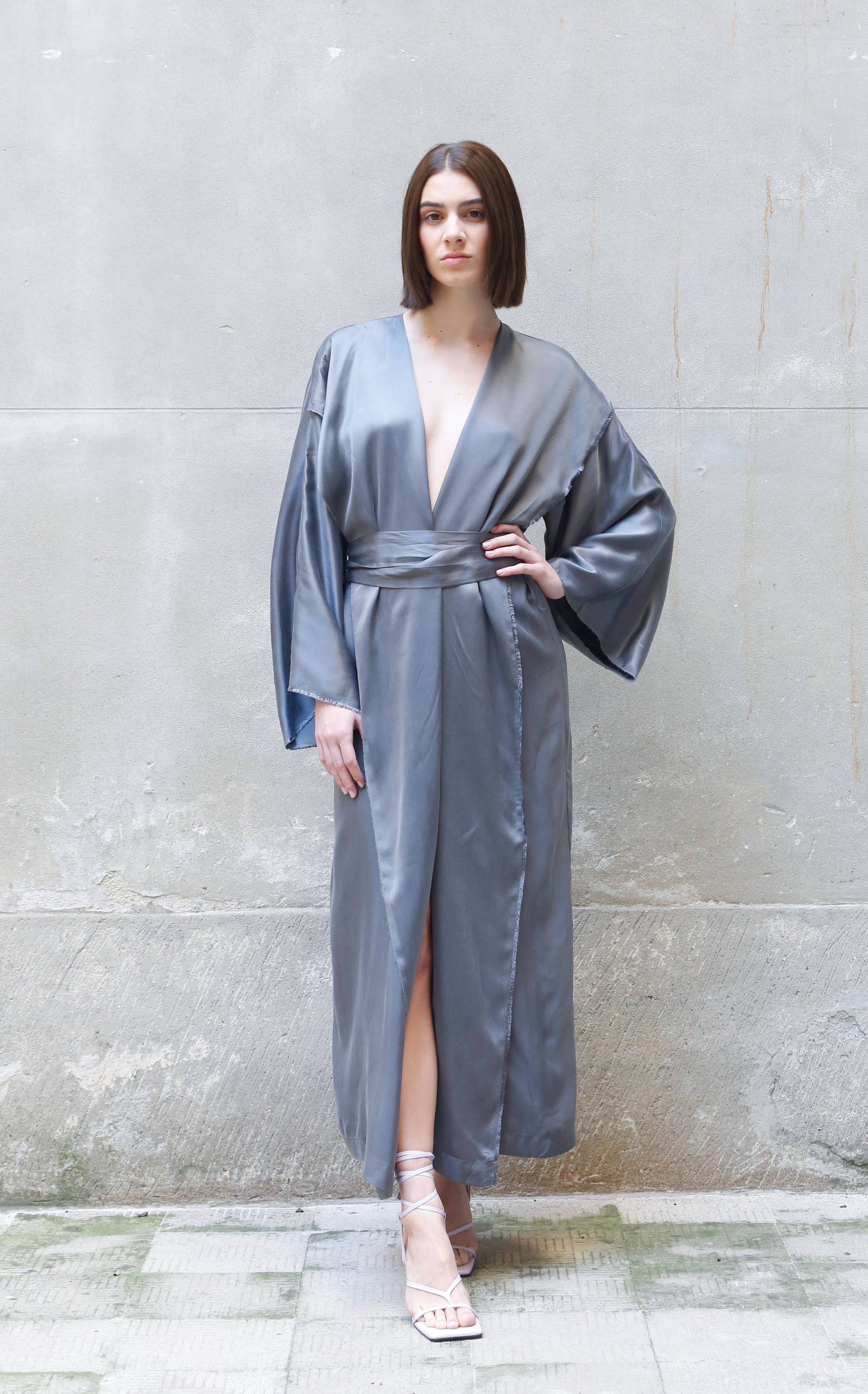 Bemberg Kimono Wrap Dress-4