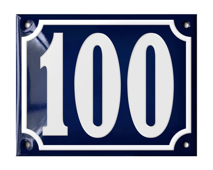 Blue Enamel House Number 51-100 In Stock