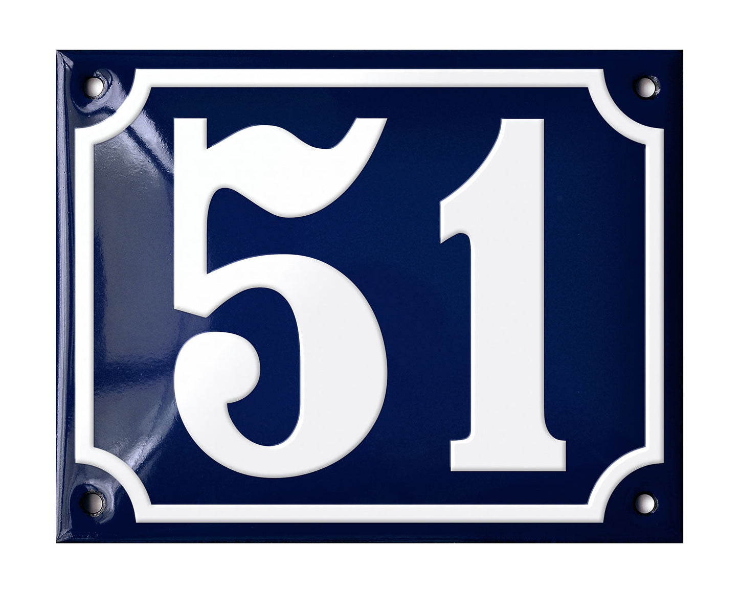 Blue Enamel House Number 51-100 In Stock