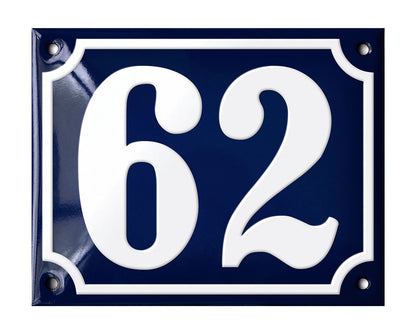 Blue Enamel House Number 51-100 In Stock