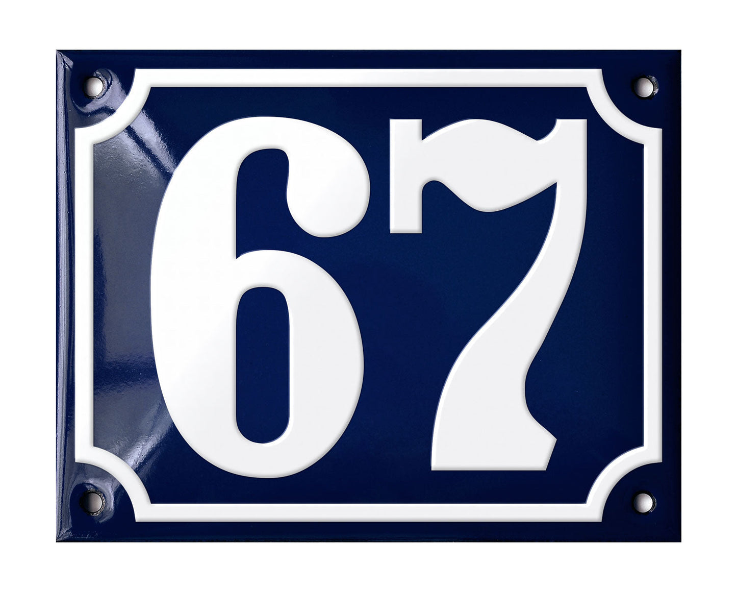 Blue Enamel House Number 51-100 In Stock