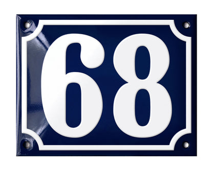 Blue Enamel House Number 51-100 In Stock
