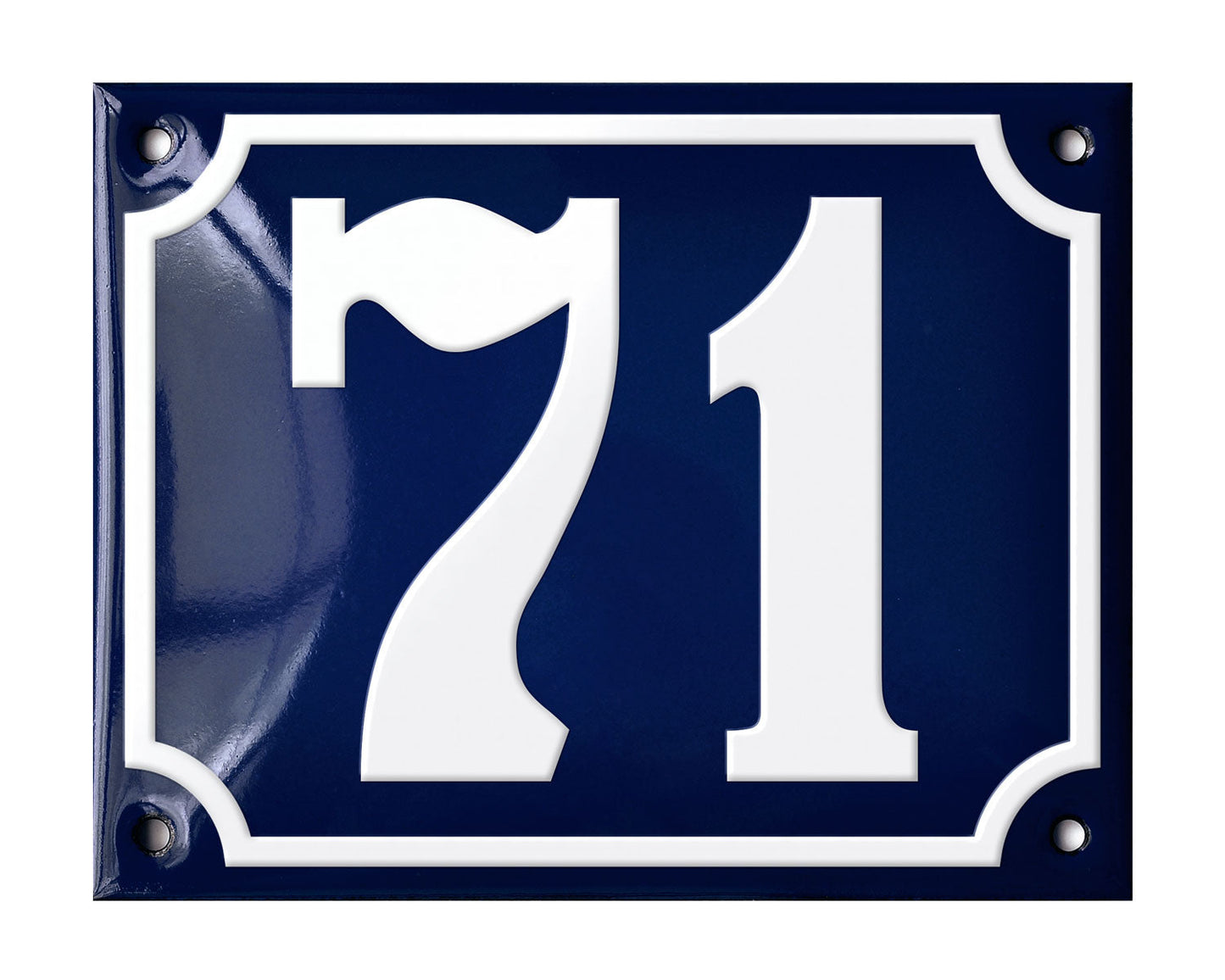 Blue Enamel House Number 51-100 In Stock
