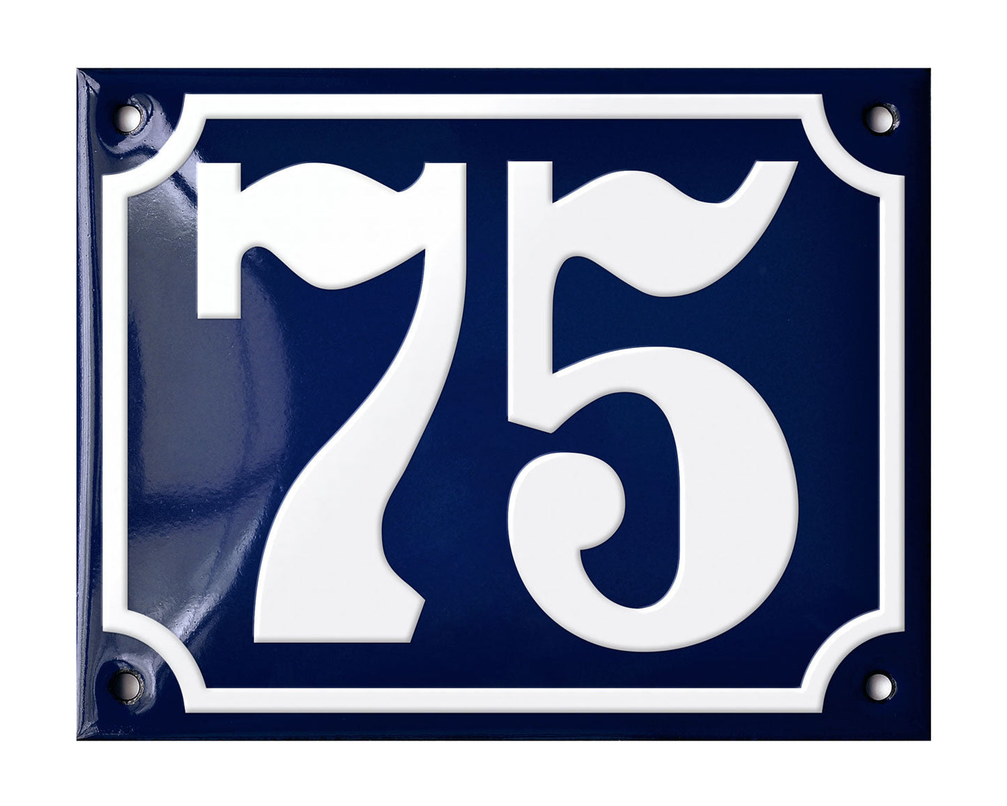 Blue Enamel House Number 51-100 In Stock