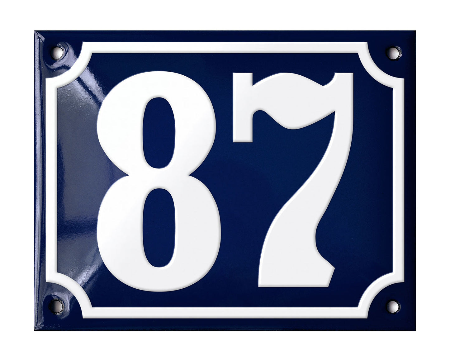 Blue Enamel House Number 51-100 In Stock