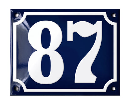 Blue Enamel House Number 51-100 In Stock