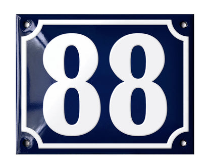 Blue Enamel House Number 51-100 In Stock