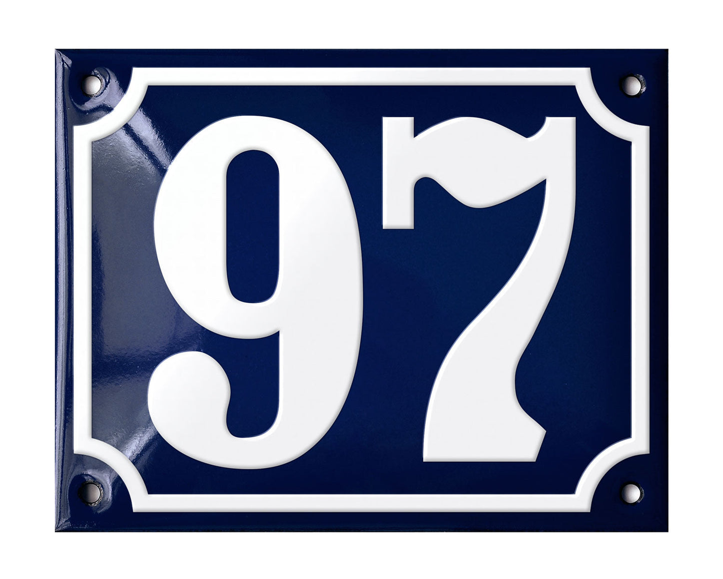 Blue Enamel House Number 51-100 In Stock