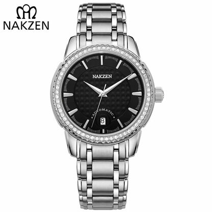 NAKZEN Men Business Mechanical Watch Men's Automatic Miyota 8215 Movt Diamond Watches Sapphire Wrist Watch Waterproof Clock
