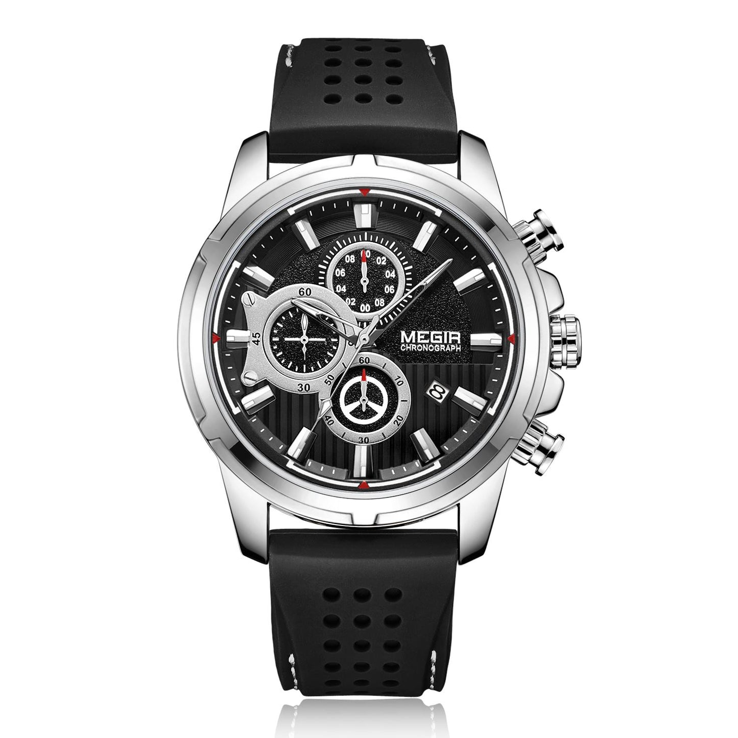 MEGIR Brand Luxury Sport Quartz Watch Silicone Chronograph Men Wristwatches Waterproof Male Calendar Clock Wrist Watch 2101