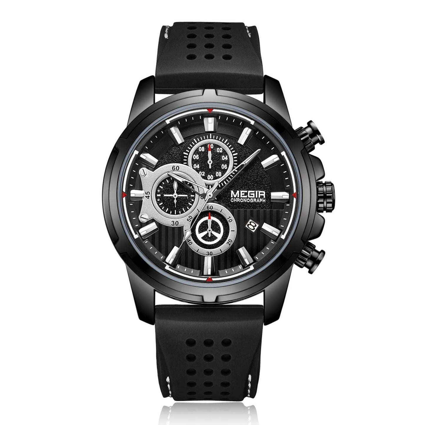 MEGIR Brand Luxury Sport Quartz Watch Silicone Chronograph Men Wristwatches Waterproof Male Calendar Clock Wrist Watch 2101