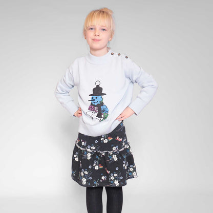 Black Floral Skirt for Girls