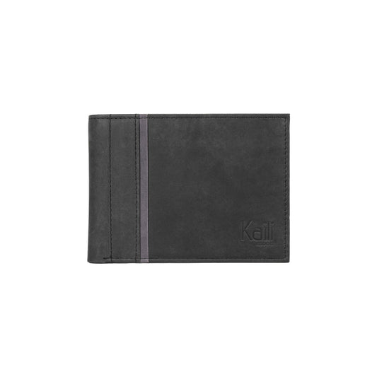 K12204AF | Portafogli Uomo in Vera Pelle pieno fiore, Naked. Colore Nero. Protezione RFID. Dimensioni da chiuso: cm 12,5 x 9,5 x 2. Confezione: Scatola regalo fondo/coperchio