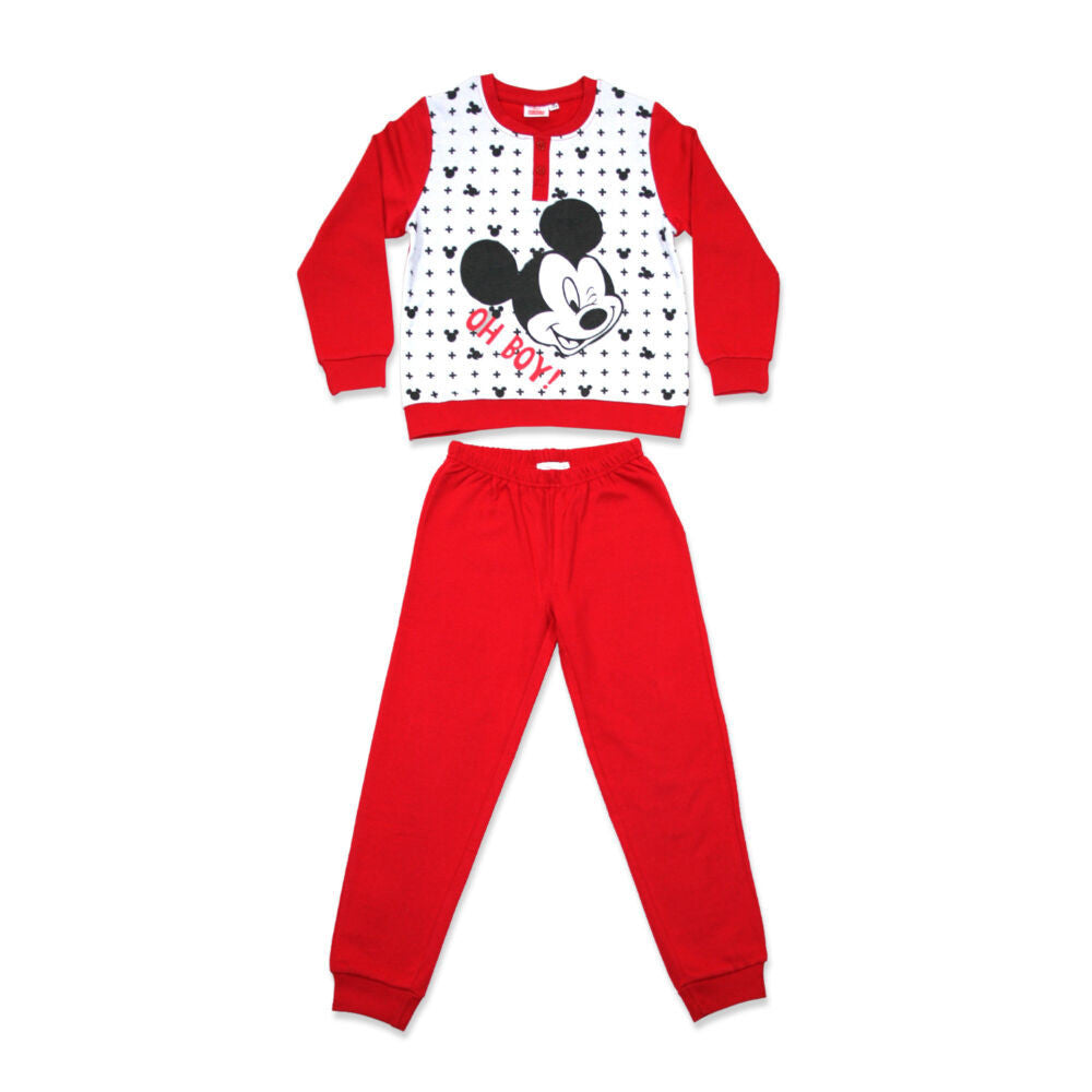 Téli flanel gyerek pizsama - Mickey egér - piros - 116-0