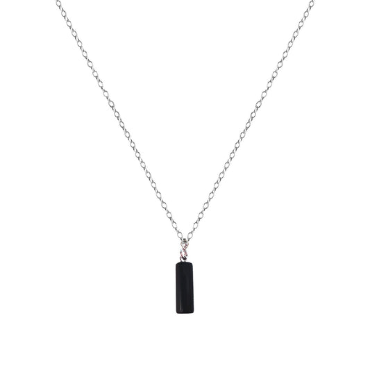Black Onyx Necklace, Black Onyx Pendant, Sterling Silver Necklace, Gemstone Pendant Necklace | by nlanlaVictory