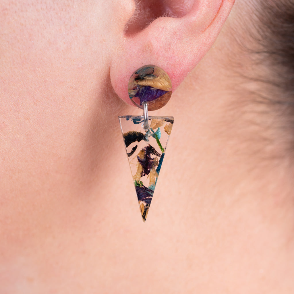 Shari Geometric Statement Resin Earrings