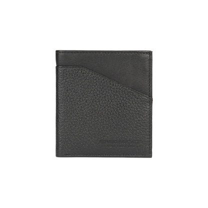 RB12113A | Vertical Wallet in Genuine Full-Grain Leather, Dollar/Light Grain. Black. RFID Protection. Closed Dimensions: 9.5 x 10 x 1 cm. Packaging: Gift box bottom/lid