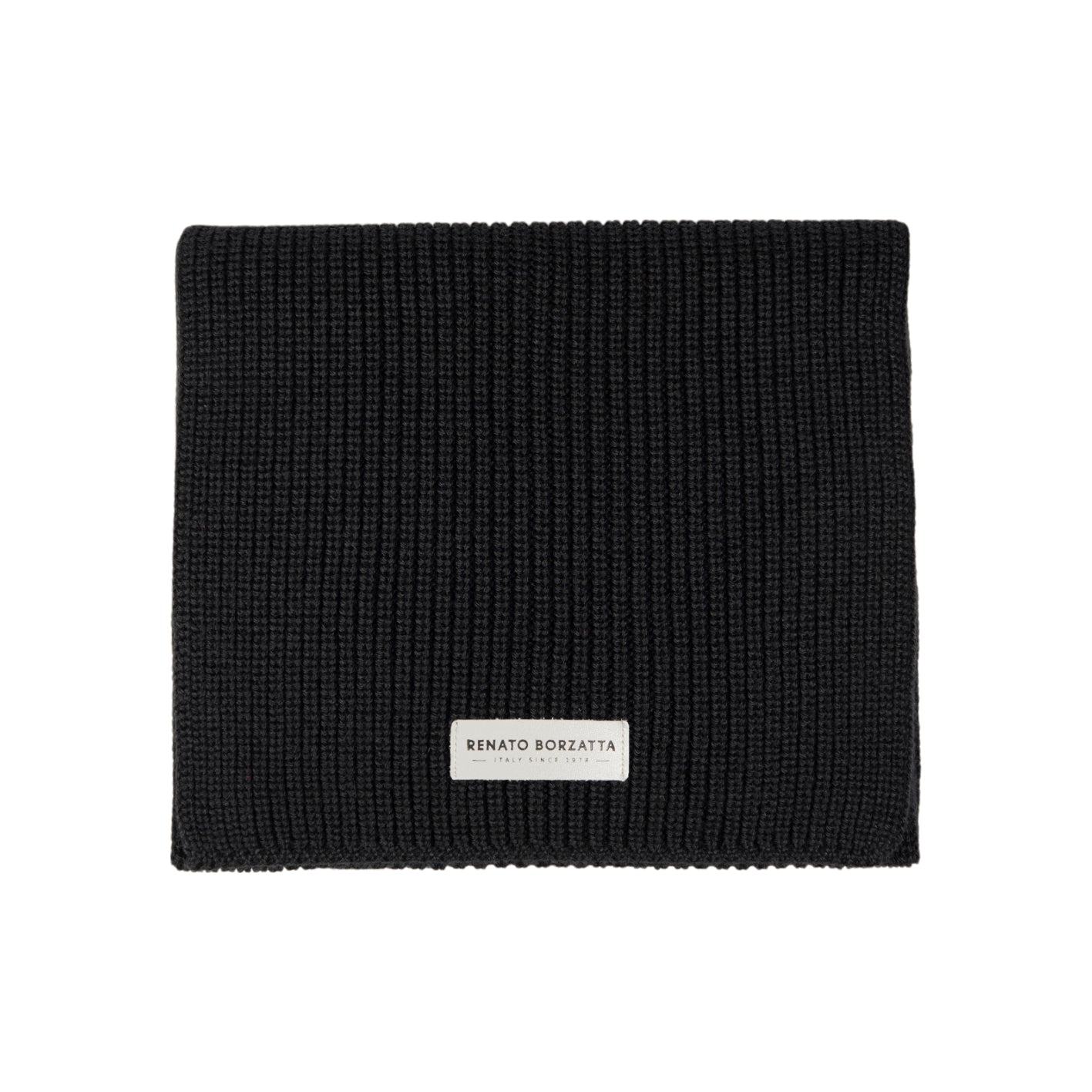 RB5002A | CERVINO Wool Blend Knit Scarf Made in Italy. Black - One Size