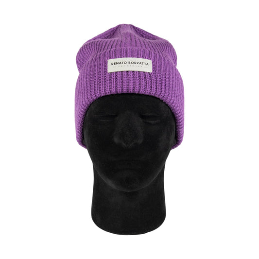RB5003Y | CERVINO Wool Blend Knit Hat Made in Italy. Purple - One Size