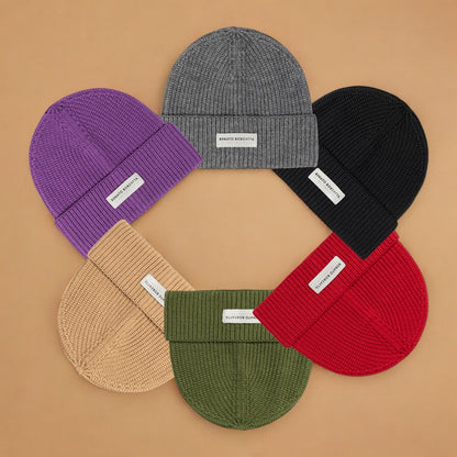 RB5003Y | CERVINO Wool Blend Knit Hat Made in Italy. Purple - One Size
