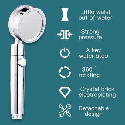 Revitalizing High-Pressure Water-Saving Shower Head
