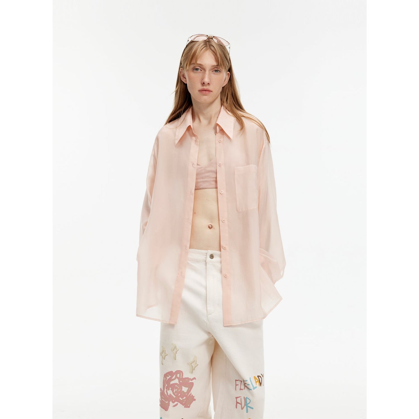 Wave Relaxed Cupro-Amino Sun-Proof Shirt“Hazy Spring”-5