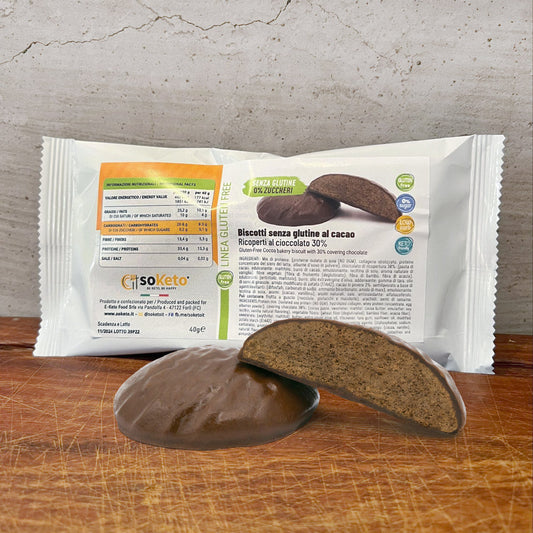 KETO GLUTEN-FREE biscuits cocoa covered chocolate 0% sugar