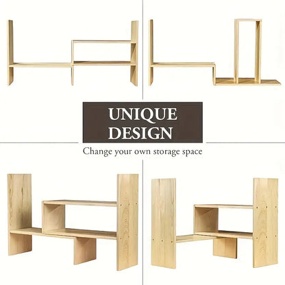 Rustic Wooden Multi-layer Desktop Storage Rack-1