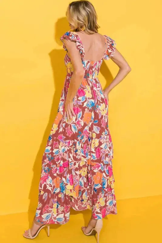 Floral Ruffle Tiered Maxi Dress-1