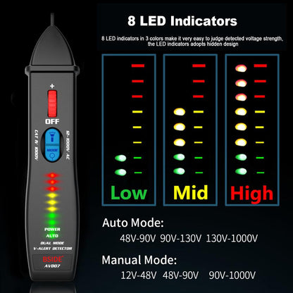 Non-contact Voltage Detector indicator AVD07 Smart Electric Pen Tester Live/Neutral wire distinction Continuity check NCV